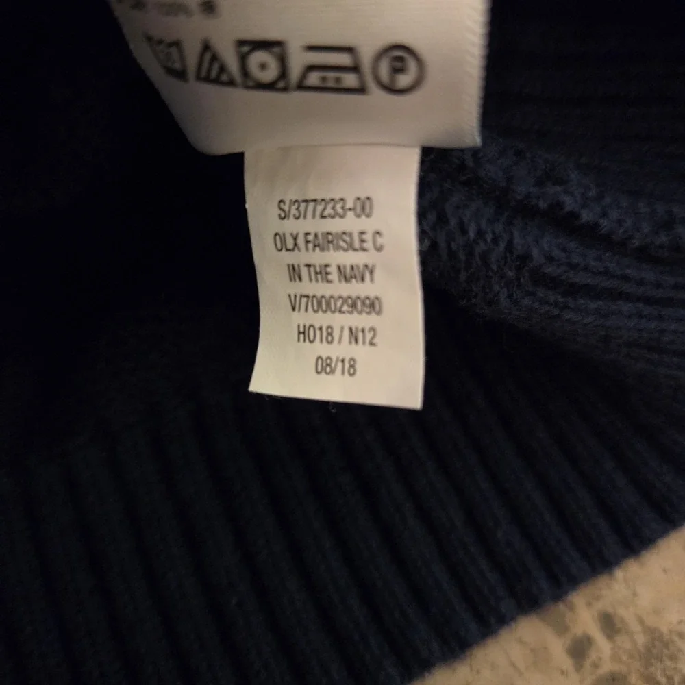 Old Navy boys sz 5T fair isle pullover sweater blue/orange 100% cotton